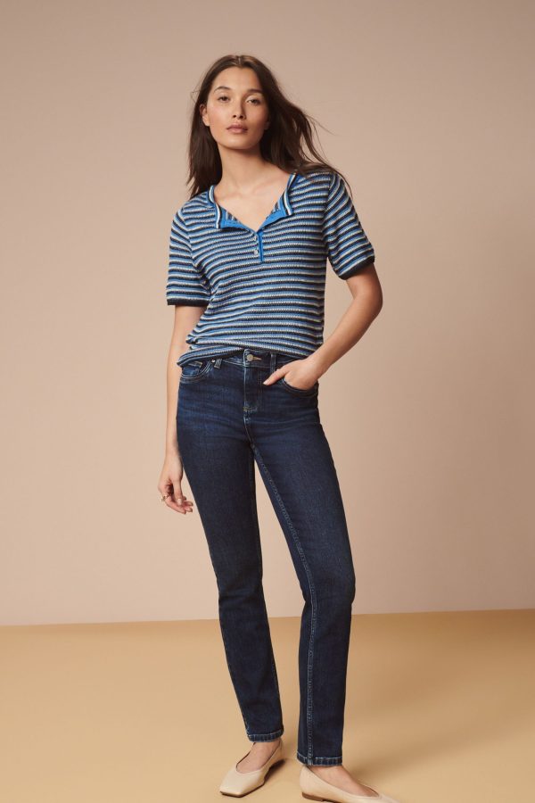 BamCrea48361 Dark Blue Slim Supersoft Jeans