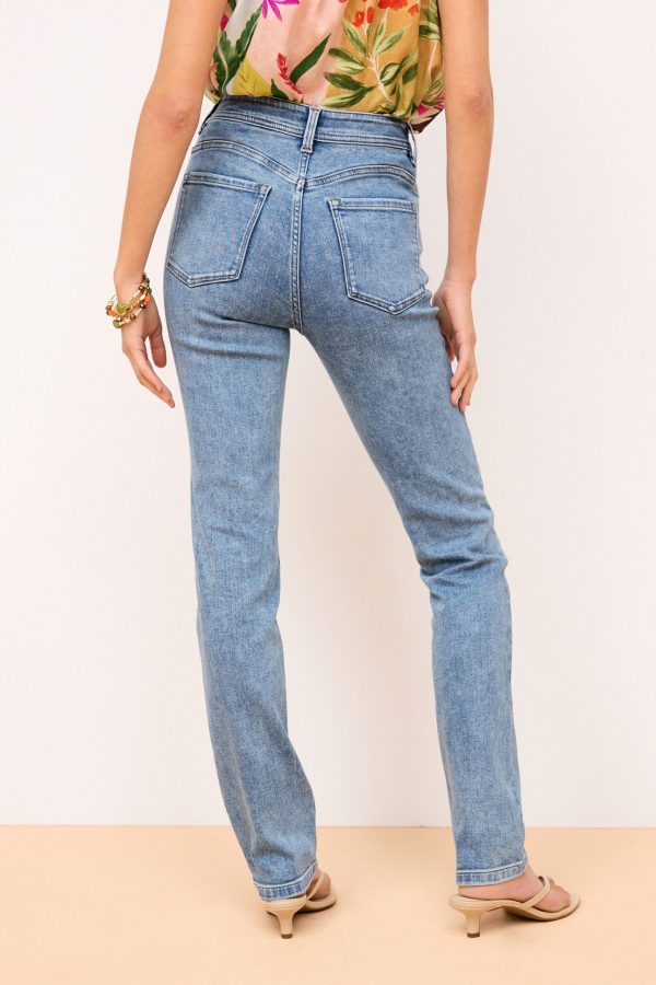 BamCrea48359 Mid Blue Slim Supersoft Jeans - Image 3