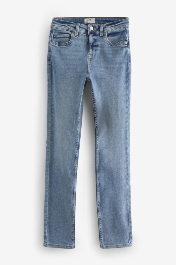 BamCrea48359 Mid Blue Slim Supersoft Jeans - Image 5
