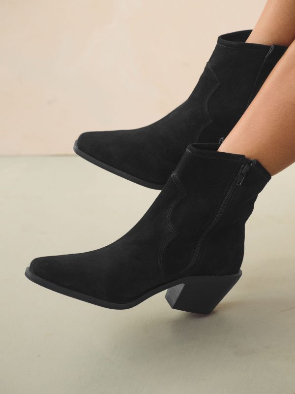 BamCrea48321 Black Sdard/Wide Fit Leather Ankle Cowboy Boots - Image 3