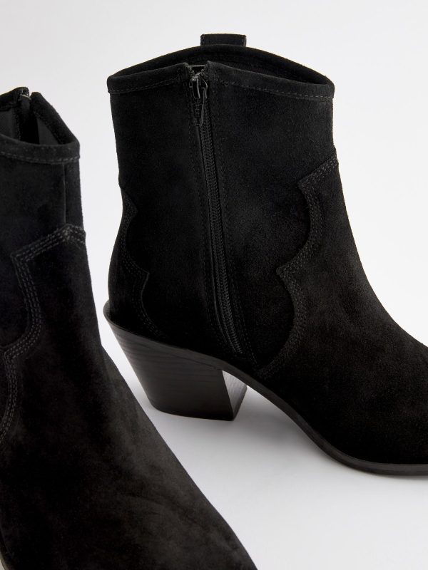 BamCrea48321 Black Sdard/Wide Fit Leather Ankle Cowboy Boots - Image 5