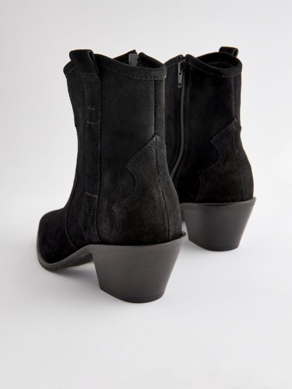 BamCrea48321 Black Sdard/Wide Fit Leather Ankle Cowboy Boots - Image 6