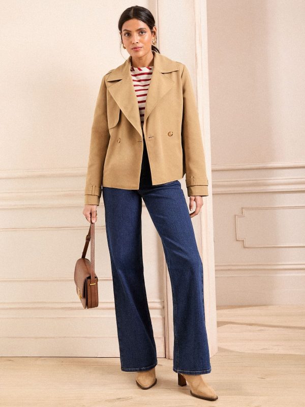 BamCrea48351 Wrap Belted Short Trench Jacket - Image 4