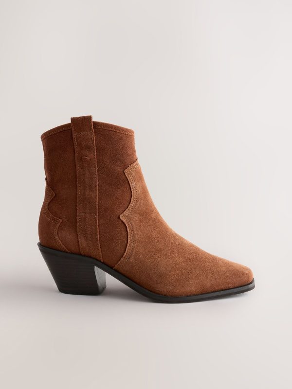 BamCrea48325 Brown Sdard/Wide Fit Leather Ankle Cowboy Boots - Image 2