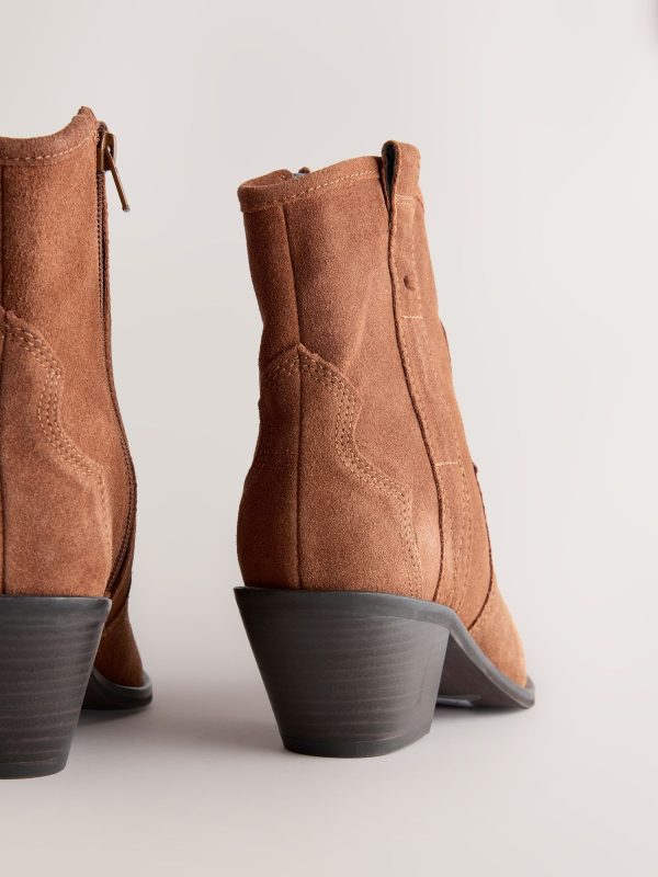 BamCrea48325 Brown Sdard/Wide Fit Leather Ankle Cowboy Boots - Image 5