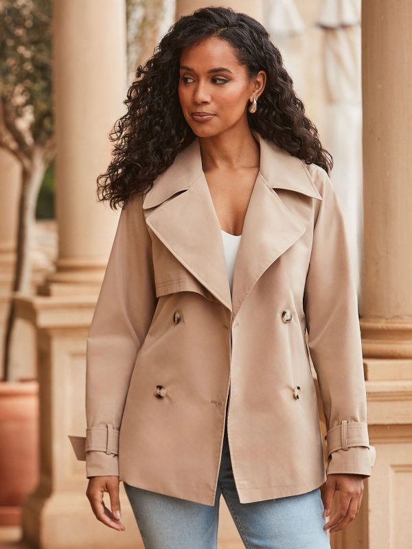 BamCrea48350 Natural Trench Coat With Pockets - Image 3