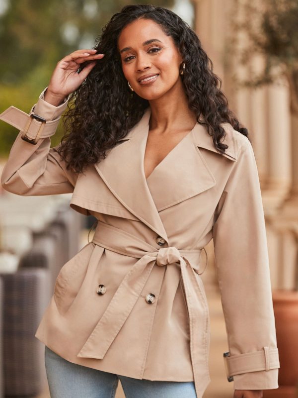 BamCrea48350 Natural Trench Coat With Pockets - Image 5