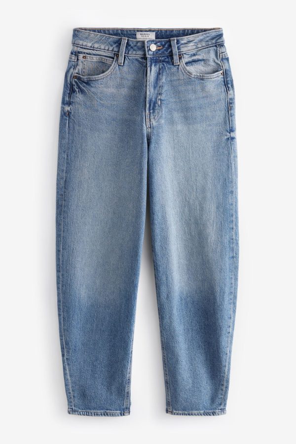 BamCrea48363 Dark Blue Barrel Jeans - Image 6